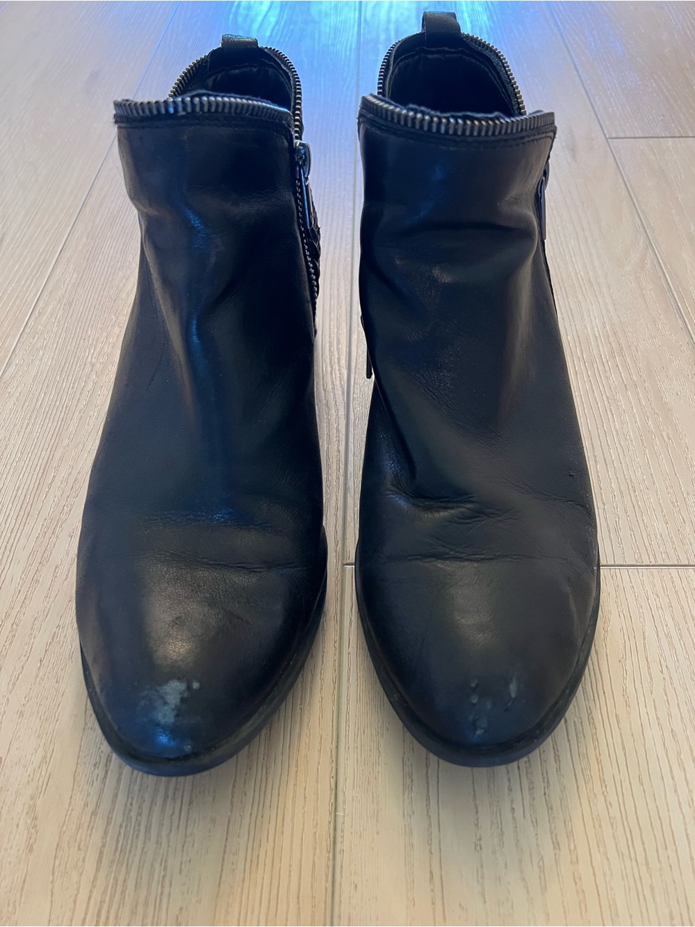 Lucky Brand Black Leather Ankle Boots with Side Zipper - Picture 6 of 6